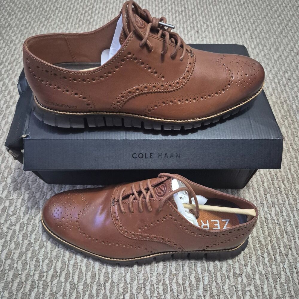 Cole Haan Men's Zerogrand Wingtip Oxford Brown C29411 British Dress Shoes 12